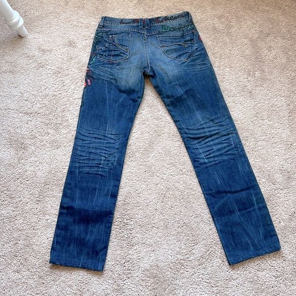 Desigual Floral Painted Straight Leg Jeans - Picture 6 of 9